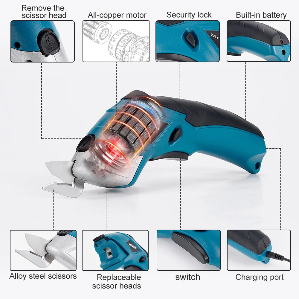 electric scissors 3.6V fabric leather fabric